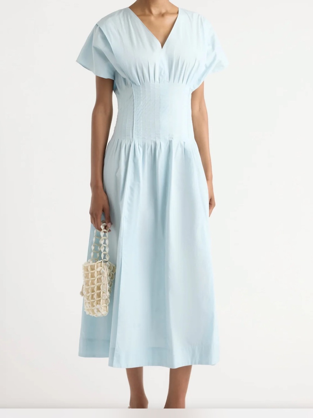 Kai Pleated Blouson Dress | Icy Blue